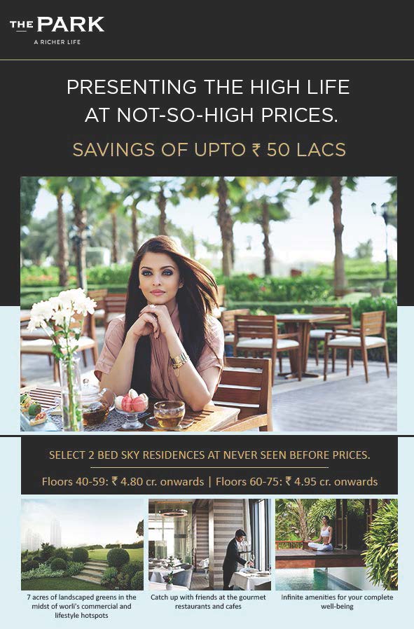 Select 2-bed sky residences at never seen before prices at Lodha The Park in Mumbai