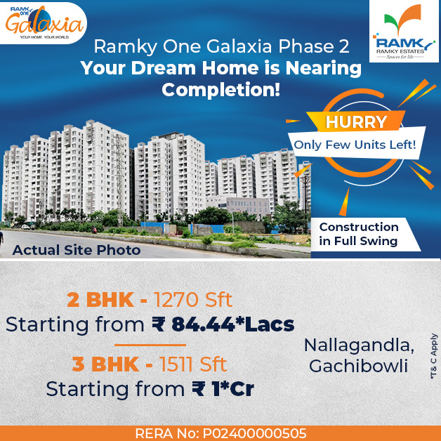 Hurry only few units left at Ramky One Galaxia in Hyderabad Update