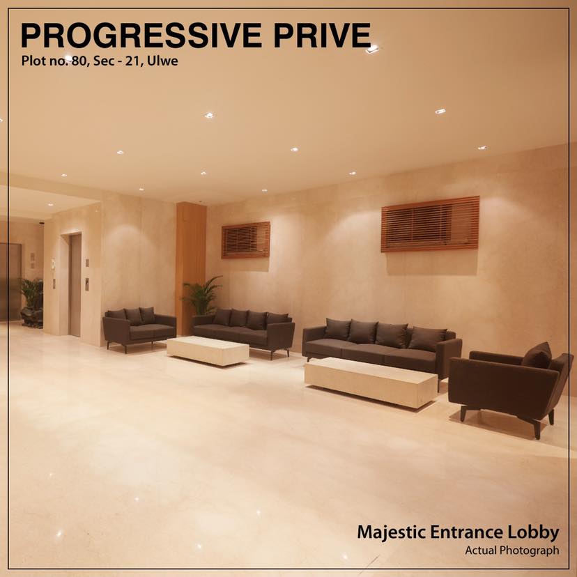 Majestic entrance lobby at Progressive Prive, Navi Mumbai