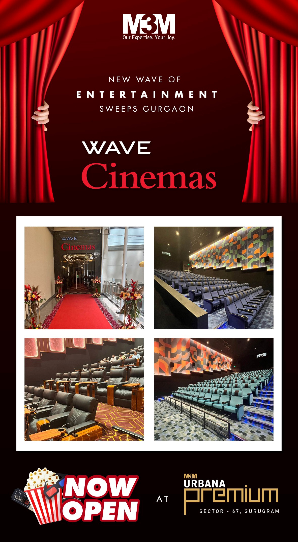 Get ready for blockbuster bliss with Wave Cinemas now open at M3M Urbana Premium, Gurgaon