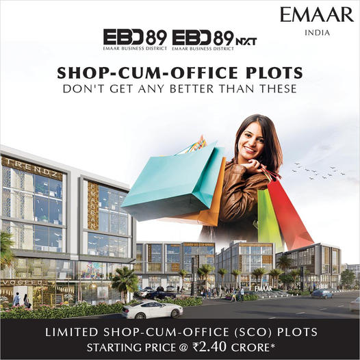Get assured ROI on your investment commercial SCO plots at Emaar EBD 89 NXT in Gurgaon