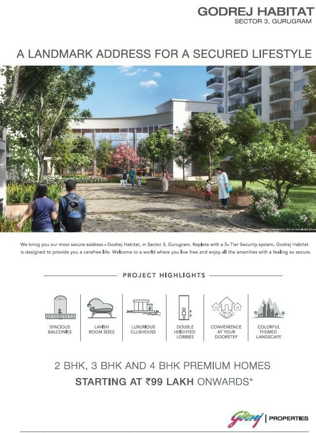 Book 2, 3 and 4 BHK premium homes starting at Rs 99 lakh onwards at Godrej Habitat, Gurgaon Update