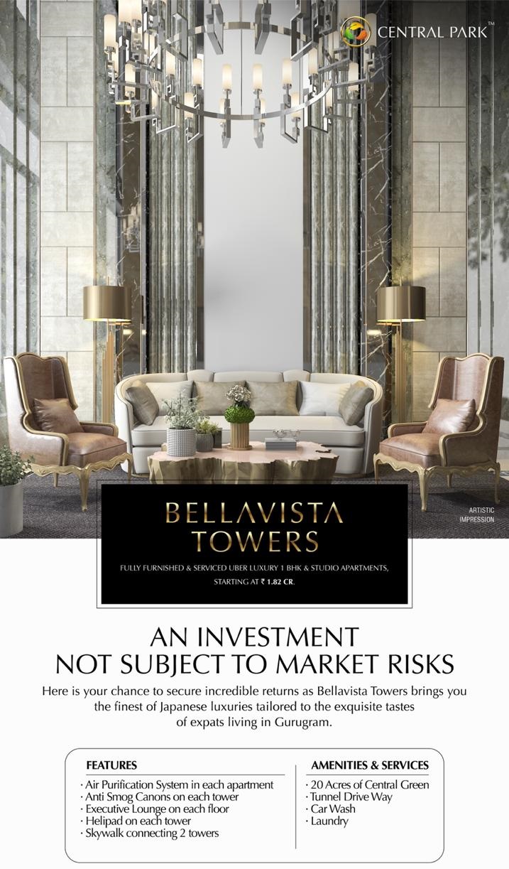 Luxury 1 BHK and  studio apartment, starting Rs 1.82 Cr at Bellavista Towers in Gurgaon