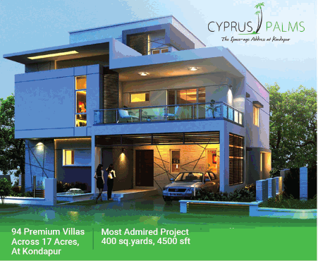 94 premium villa across 17 acres at  Sri Sreenivasa Cyprus Palms in Hyderadad