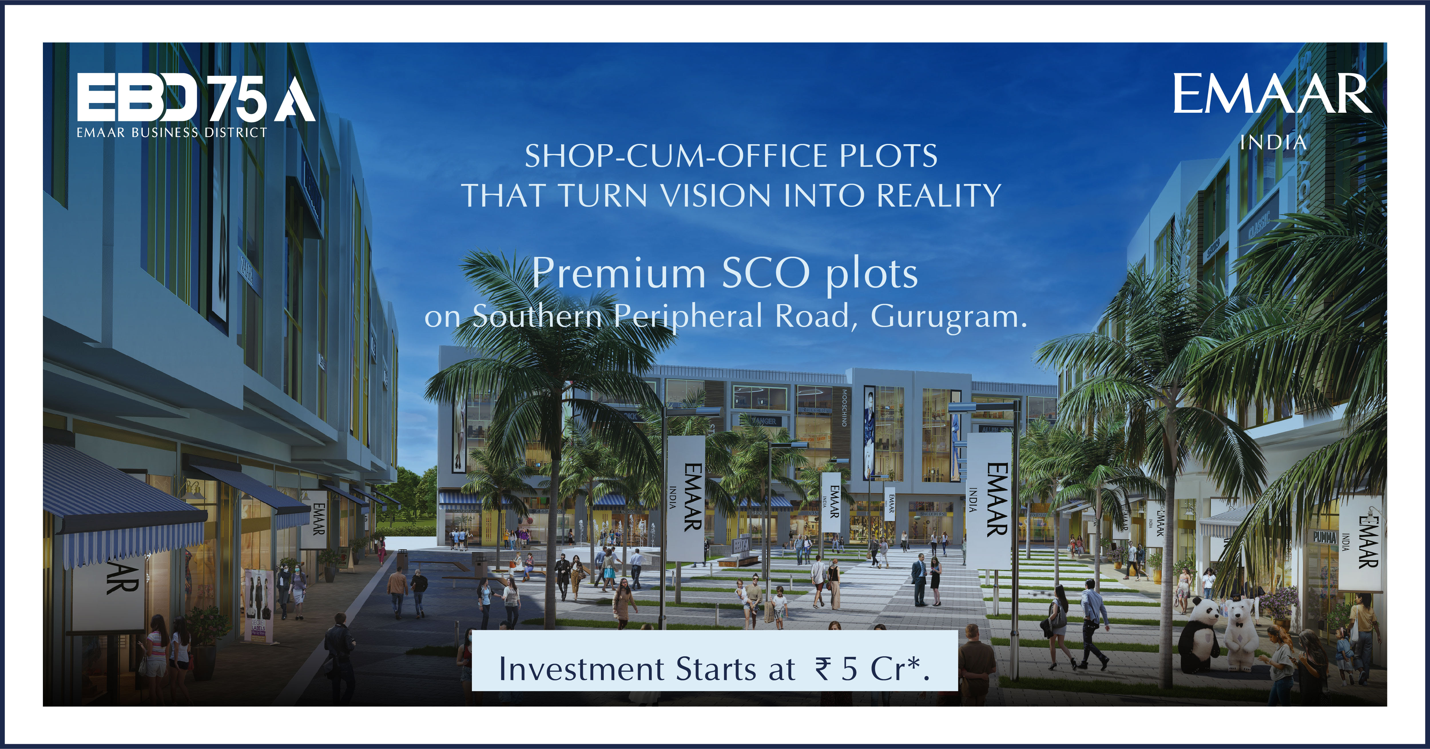 New launched premium SCO plots at Emaar EBD 75A, Gurgaon