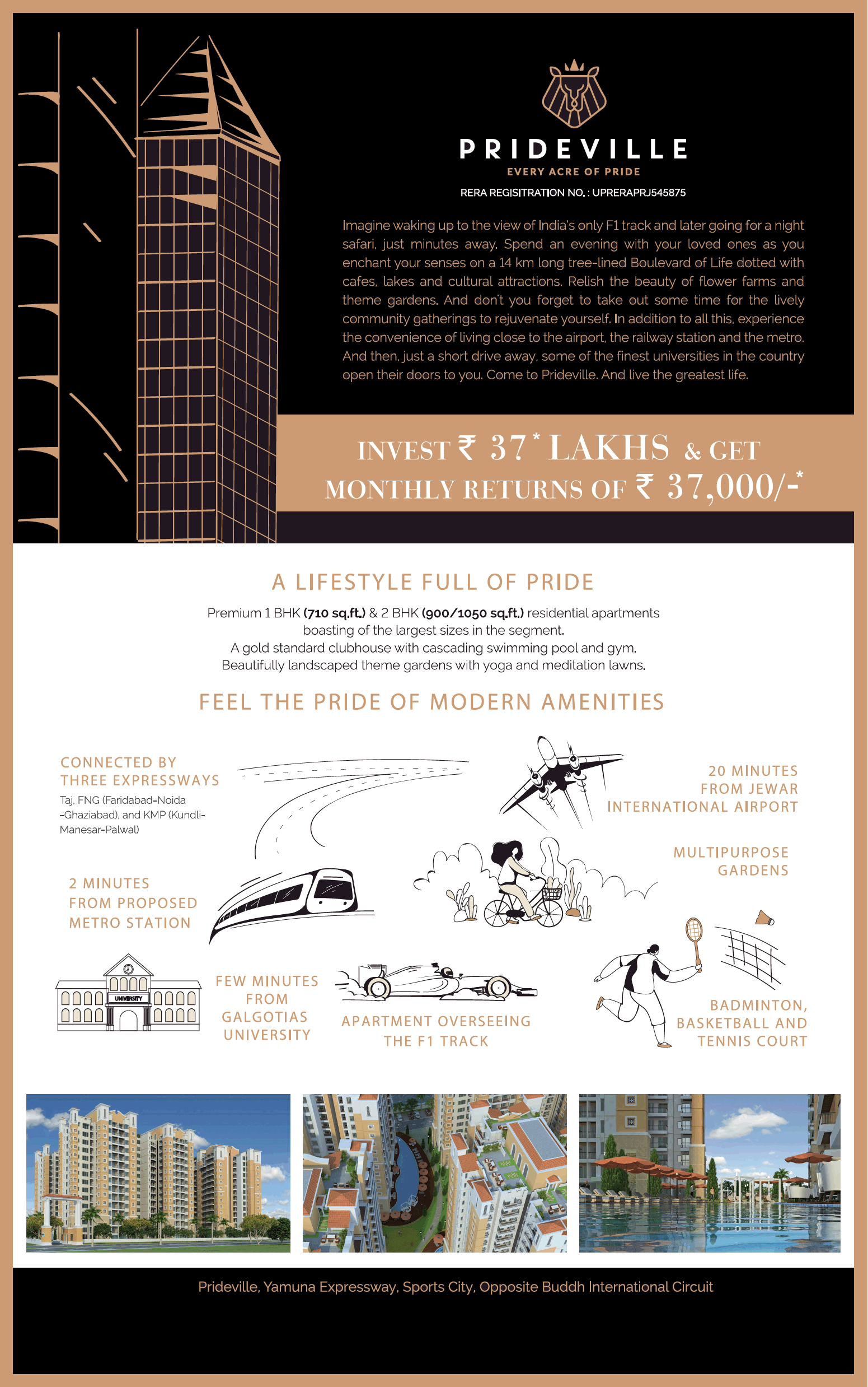 Premium 1and 2 BHK apartment at Imperia Prideville, Greater Noida