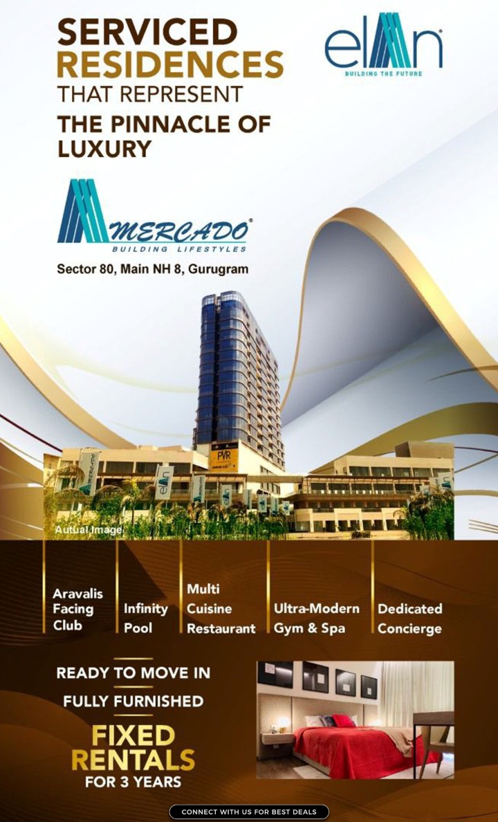Ready to move in fully furnished at Elan Mercado in Gurgaon Update