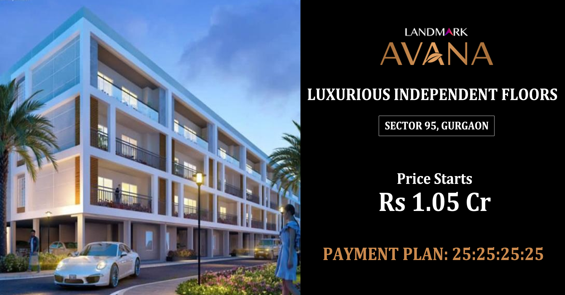 Book 3 BHK Luxury low rise floors starting price Rs. 1.05 Cr at Landmark Avana, Gurgaon Update