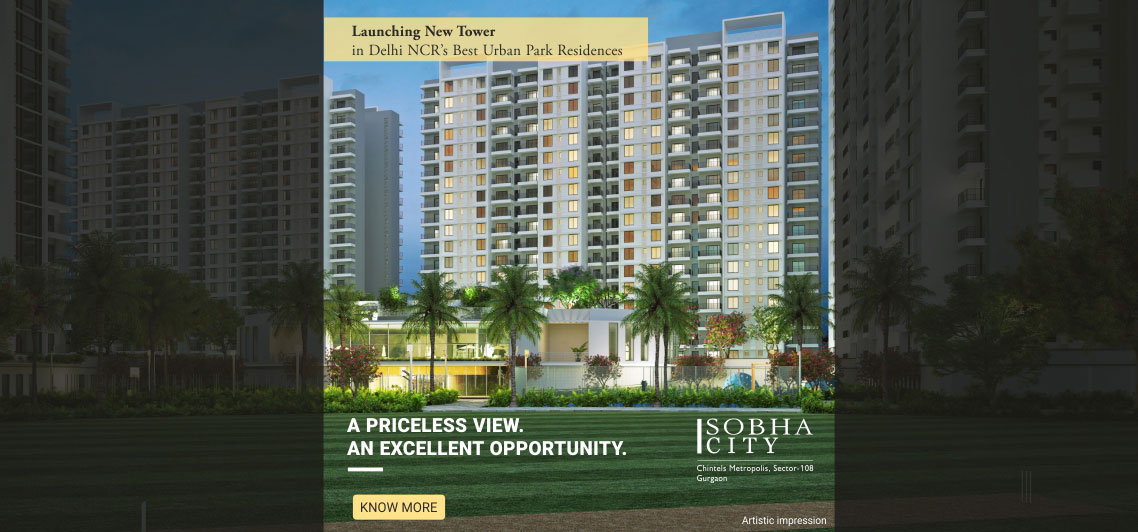 Launching a new tower in Delhi NCR's best urban park residences at Sobha City in Sector 108, Gurgaon