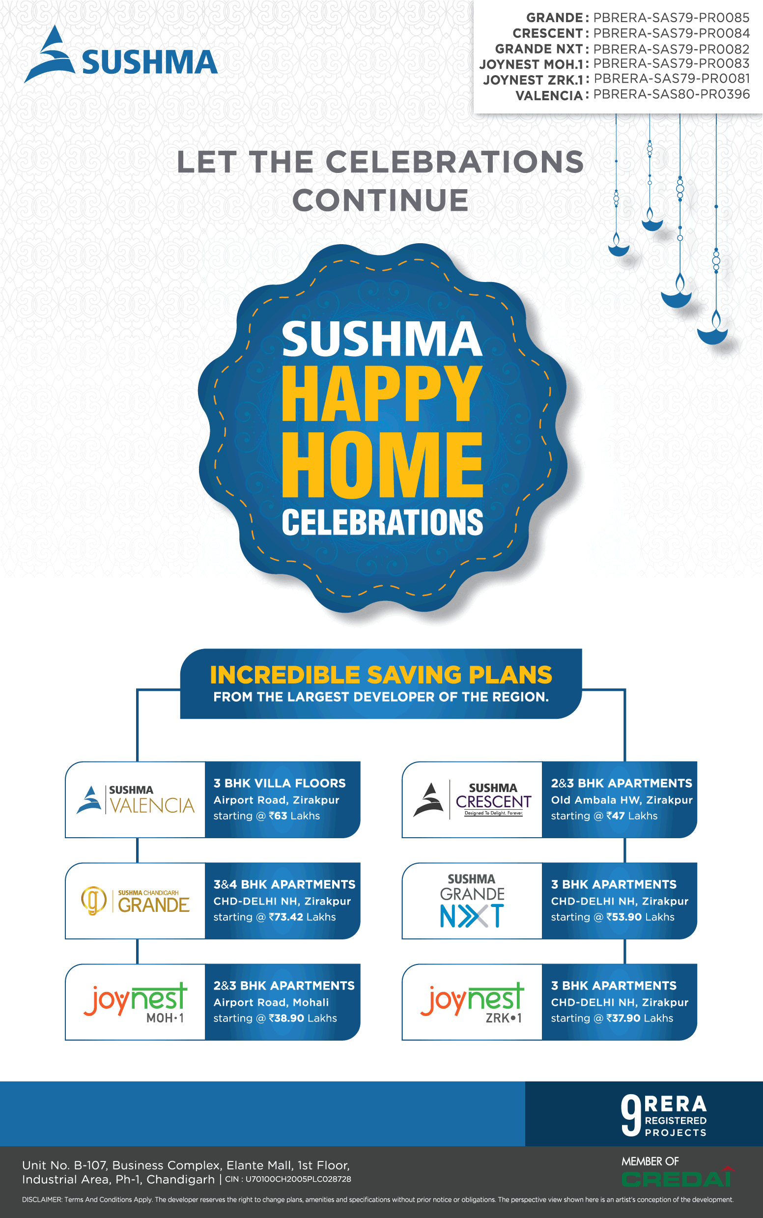 Let the celebrations continue at Sushma Buildtech in Chandigarh