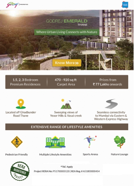 Reside at Godrej Emerald and experience the urban living connected with nature