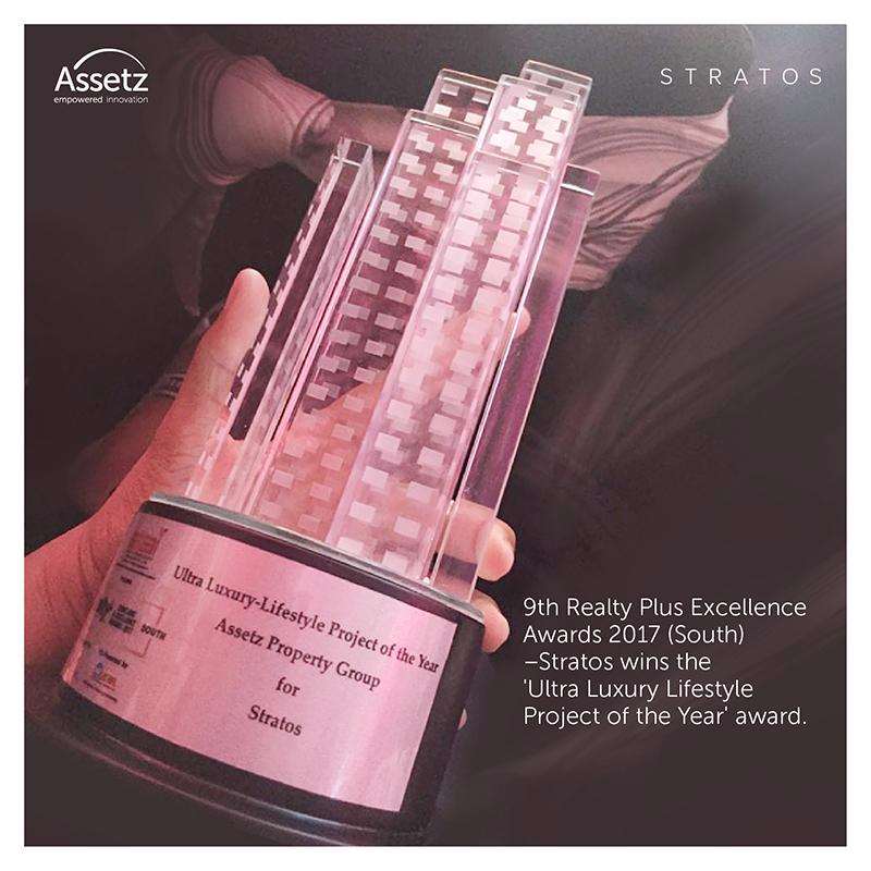 Assetz Stratos awarded as the Ultra Luxury Project of the Year at the 9th Realty Plus Excellence Awards 2017(South)