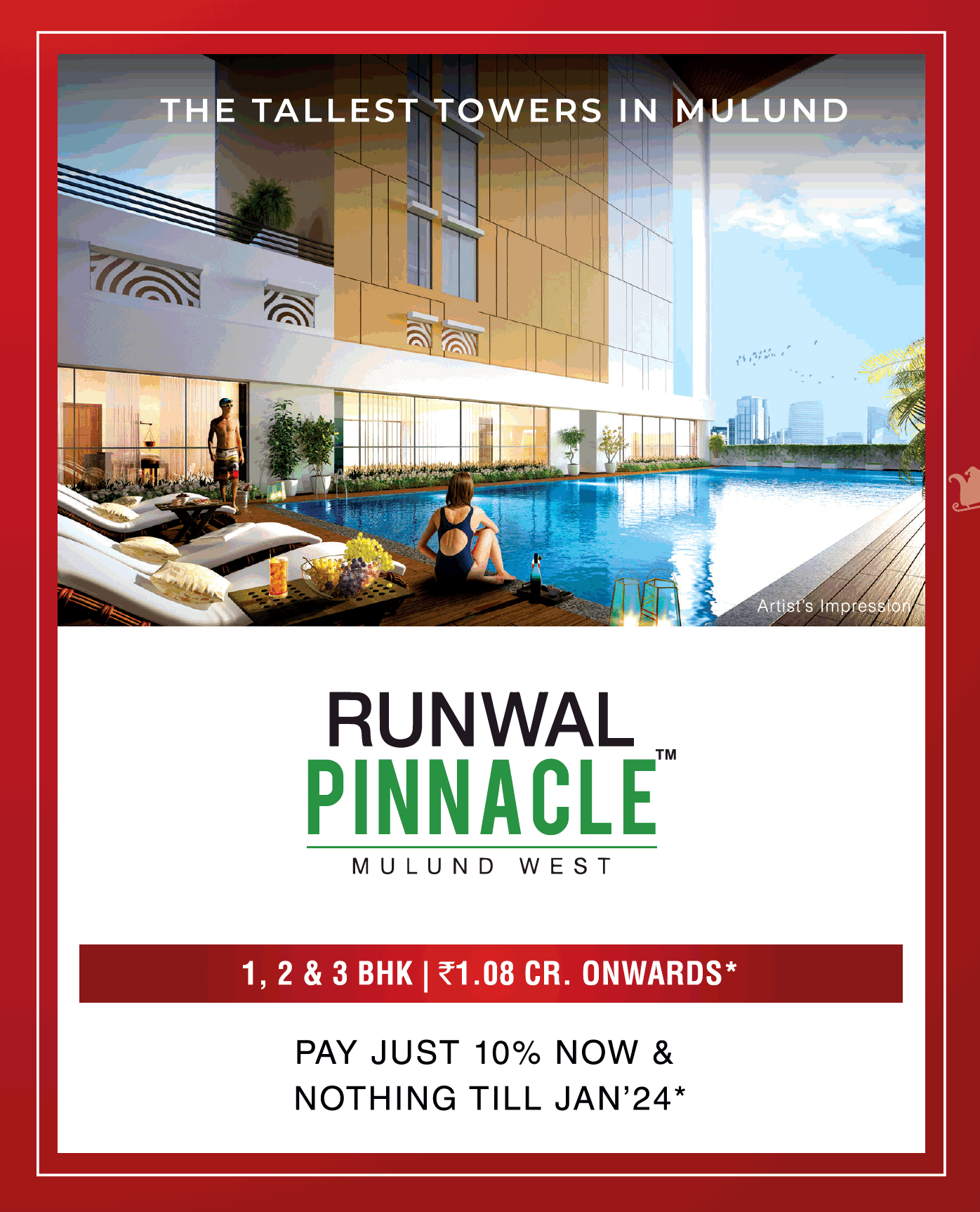 Pay just 10% now & nothing till Jan 24 at Runwal Pinnacle, Mumbai