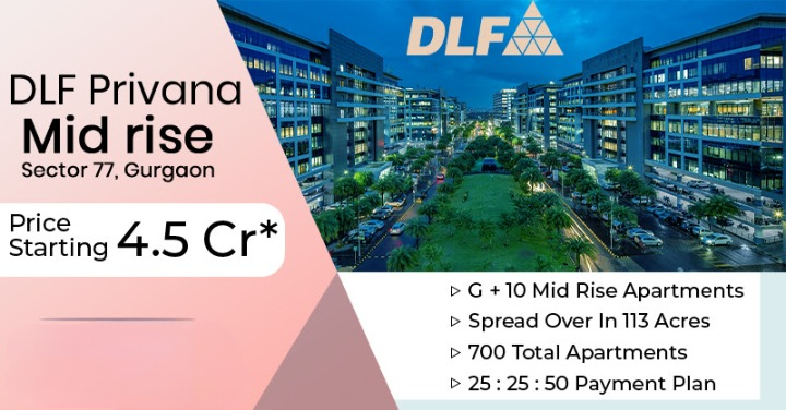 Fully loaded luxury 3 and 4 BHK Apartments Rs 4.5 Cr at DLF Privana in Sector 77, Gurgaon
