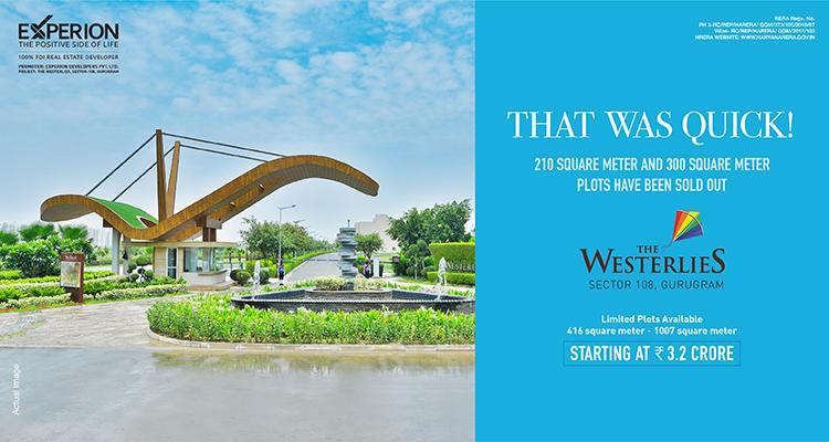 Limited plots available starting Rs 3.2 Cr at Experion The Westerlies, Gurgaon
