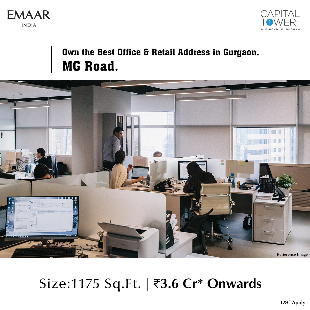 Ground floor retail units ranging 1175 price Rs  3.6 Cr. limited inventory at Emaar Capital Towers, Gurgaon