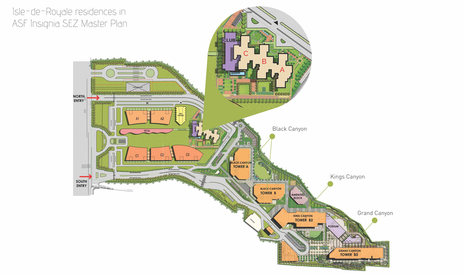 Master plan of ASF Insignia Isle De Royale in Gwal Pahari, Gurgaon