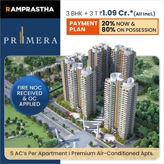 OC Applied and Fire NOC Received at Ramprastha Primera, Gurgaon