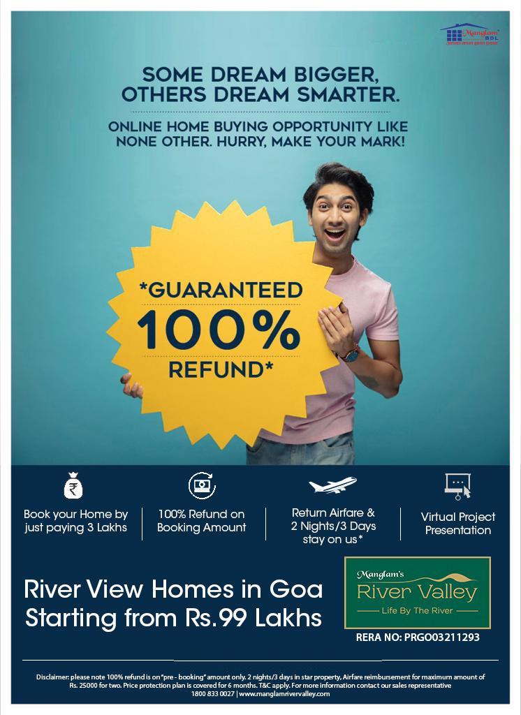 2/3 BHK River View Homes at 99 Lacs in Manglam River Valley, North Goa Update