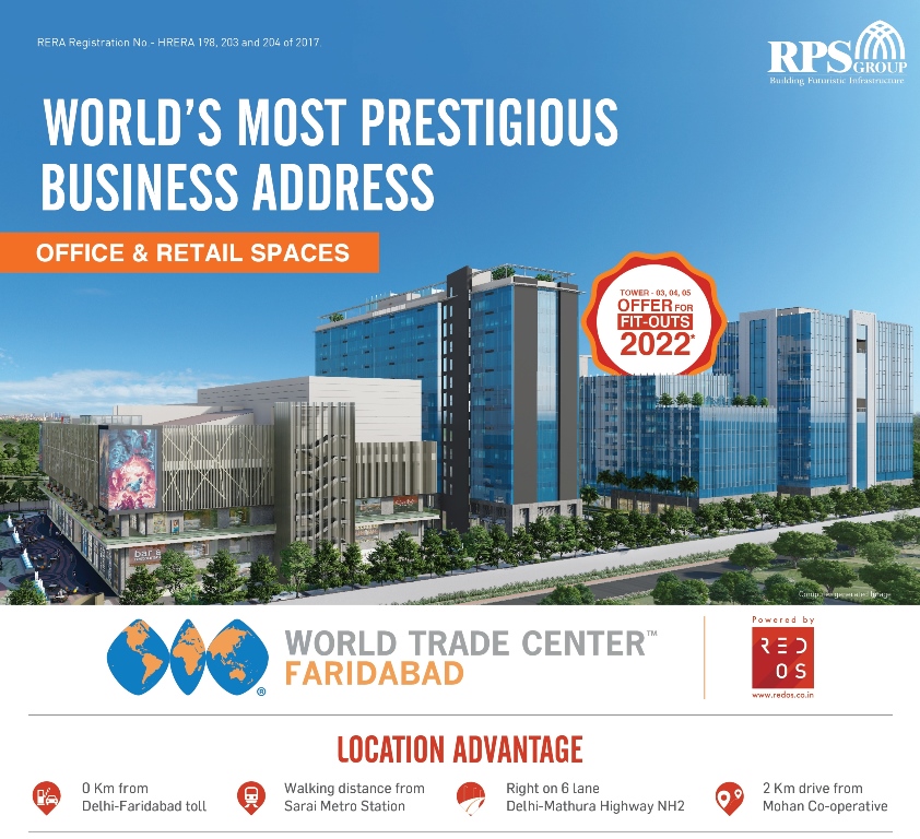 World's most prestigious business address at RPS World Trade Center, Faridabad