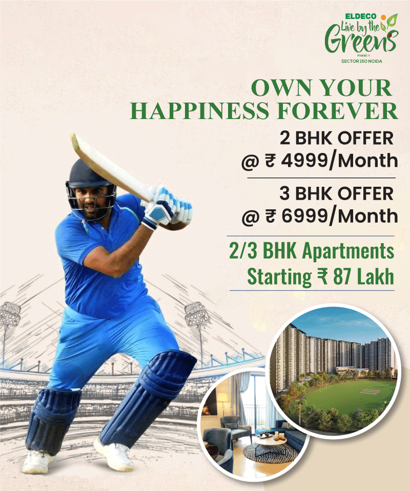 Presenting 2 and 3 BHK apartments price starting Rs 87 Lac at Eldeco Live By The Greens in Noida