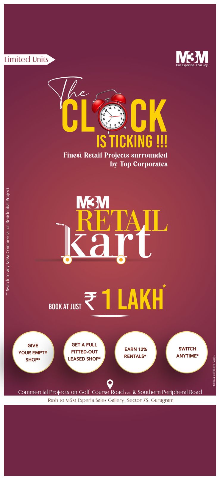 M3M The clock is ticking finest retail projects surrounded by top corporates