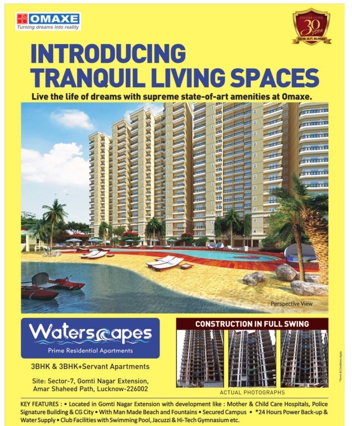 Introducing tranquil living space at Omaxe Waterscapes in Lucknow