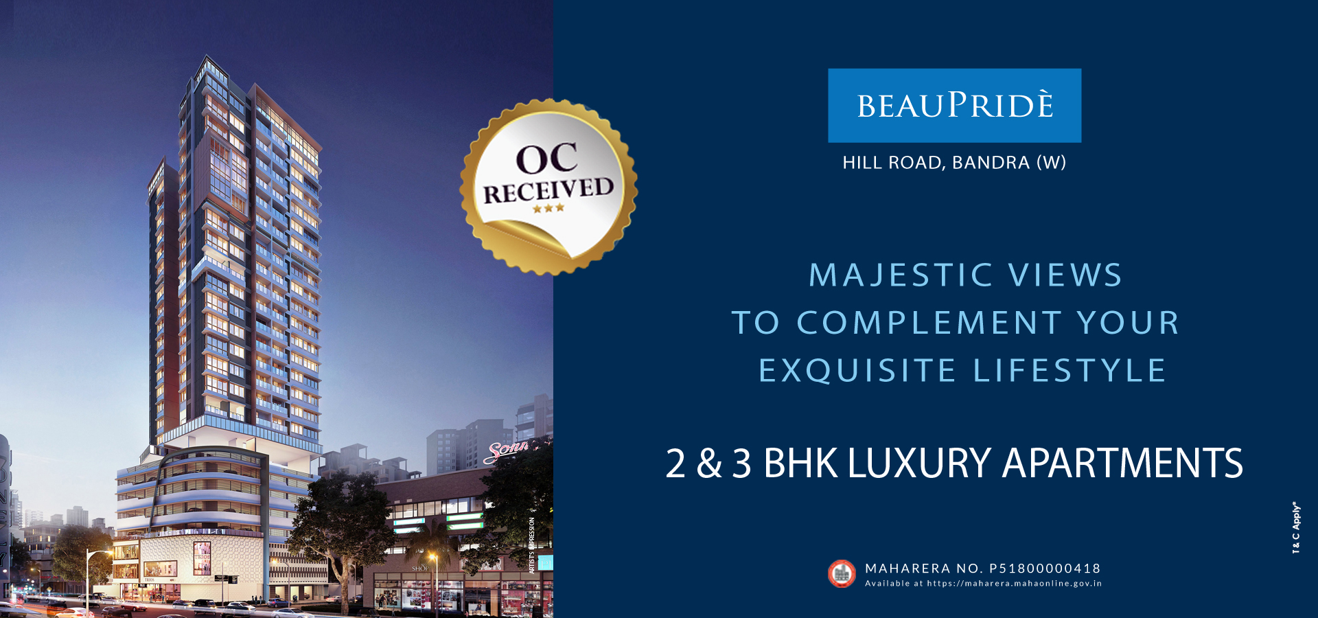 Book 2 & 3 BHK luxury apartments at Sheth Beau Pride, Mumbai Update