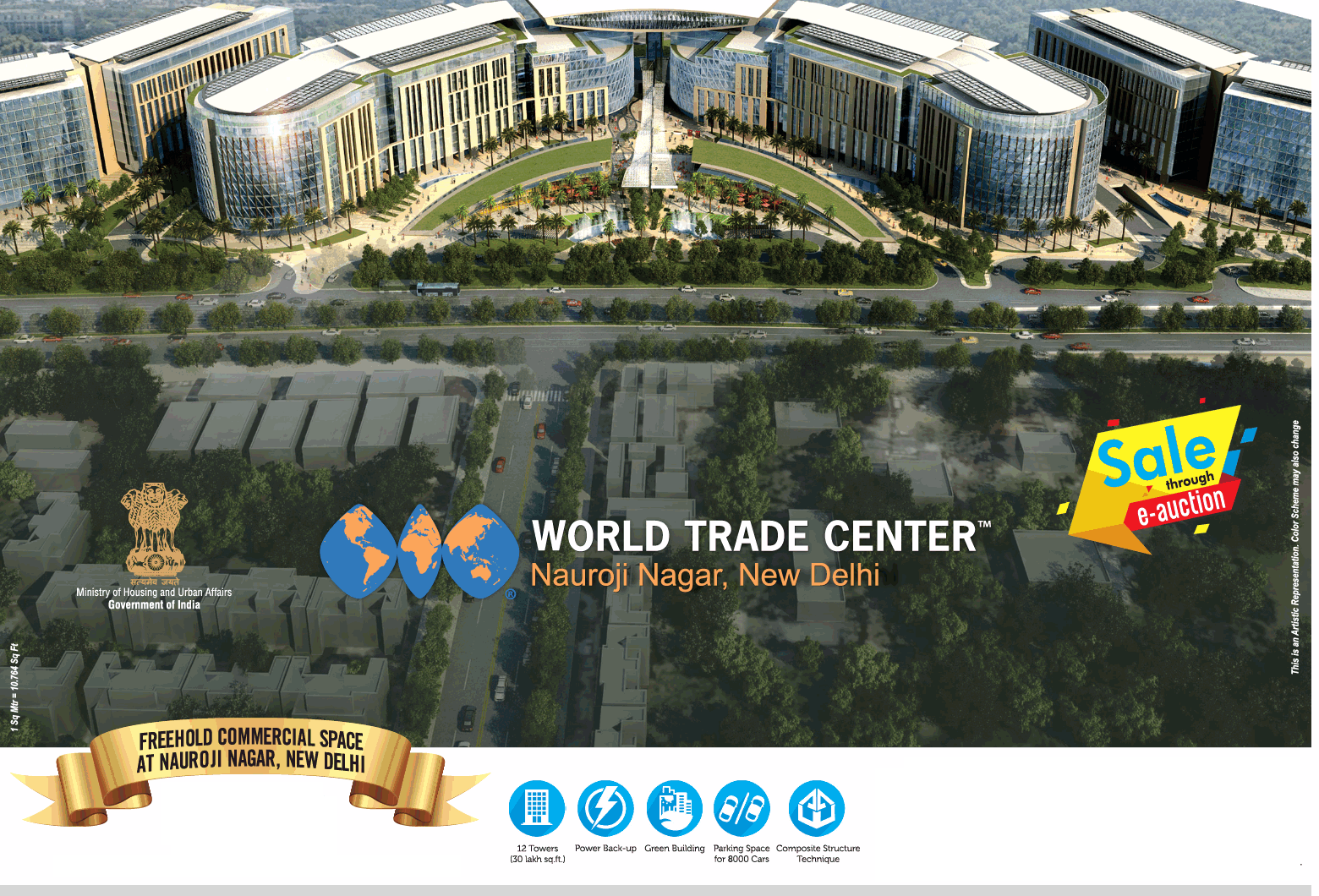 Freehold commercial space at World Trade Centre Nauroji Nagar, New Delhi