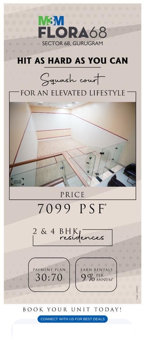 Book 2 & 3 BHK residences price starting Rs 7099 per sq. ft. at M3M Flora 68, Gurgaon Update