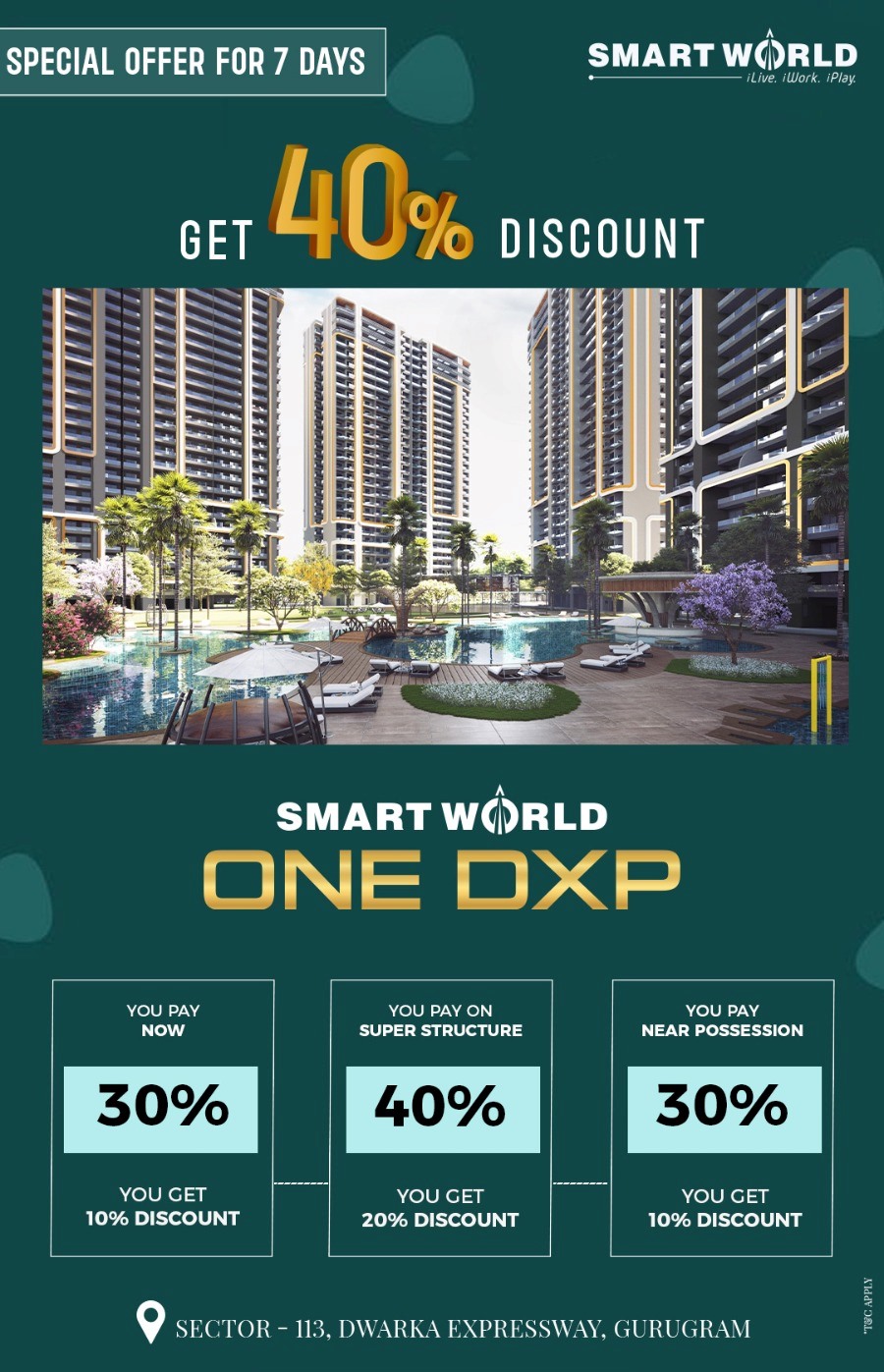 Get 40% discount at Smart World One Dxp in Sector 113, Gurgaon