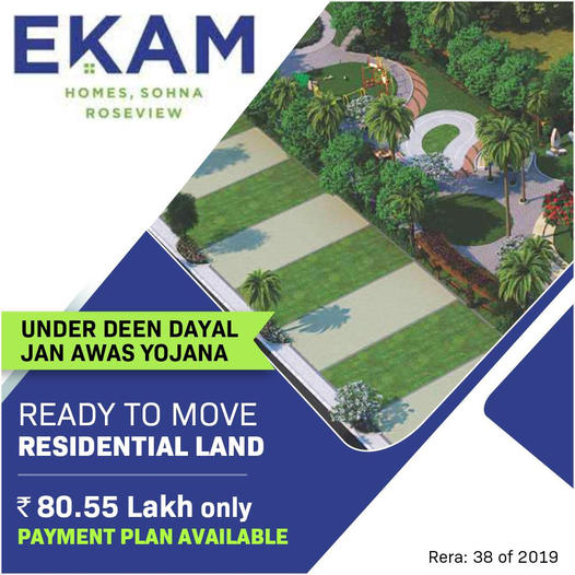 Undar Deen Dayal Jan Awas Yojana ready to move residentail land at Paras Ekam Homes in Sohna, Gurgaon Update