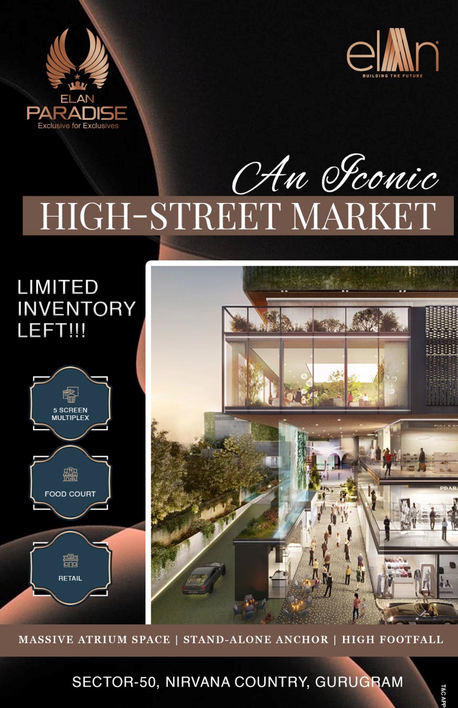 An Iconic high street market at Elan Paradise in Sector 50, Gurgaon Update