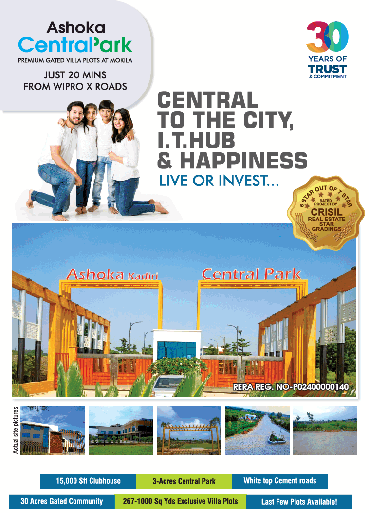 267-1000 sqyd exclusive villa plots at Ashoka Central Park in Hyderabad