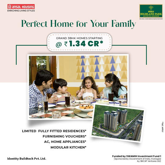 Limited fully fitted residences at Ansal Highland Park in Sector 103, Gurgaon Update