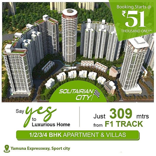 Booking amount Rs 51 Thousand only at Solitairian City, Greater Noida