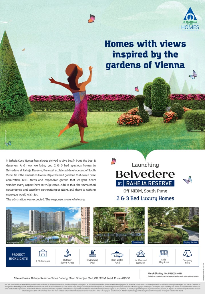 Launching Belvedere at Raheja Reserve in Off NIBM, South Pune