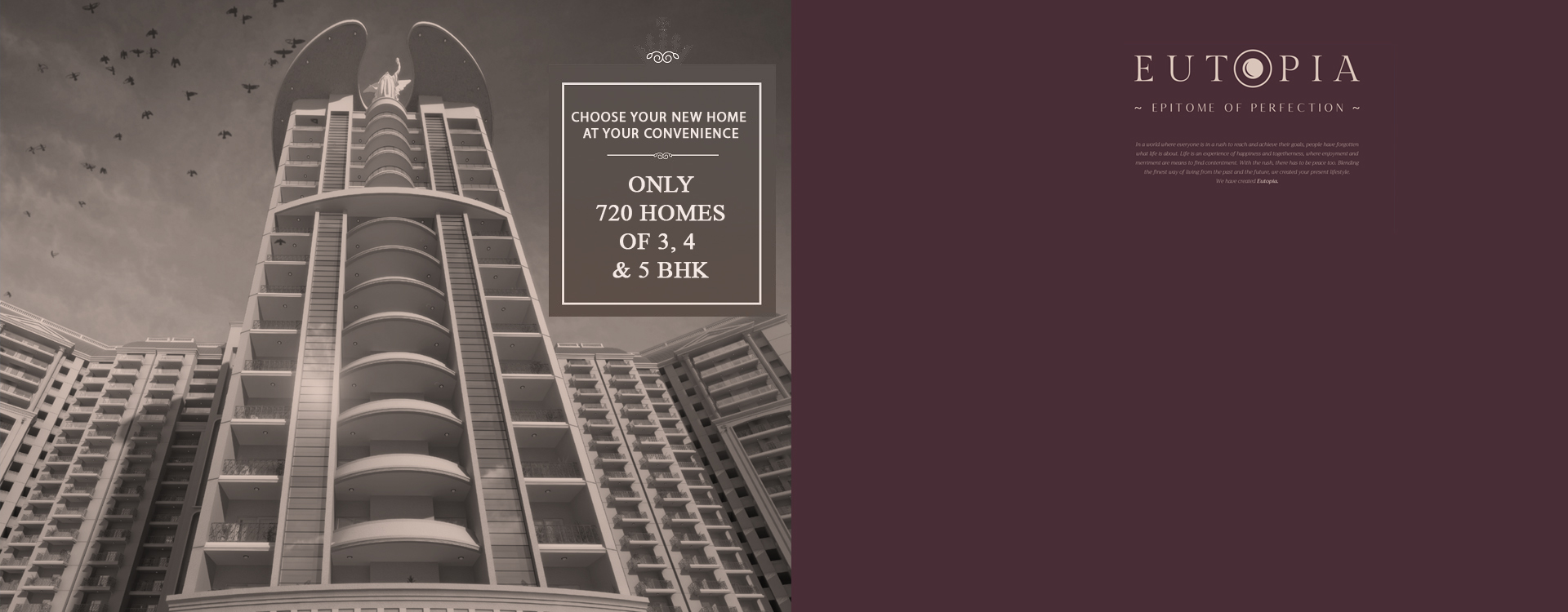 Only 720 homes of 3, 4 and 5 BHK at T and T Eutopia in Siddharth Vihar, Ghaziabad