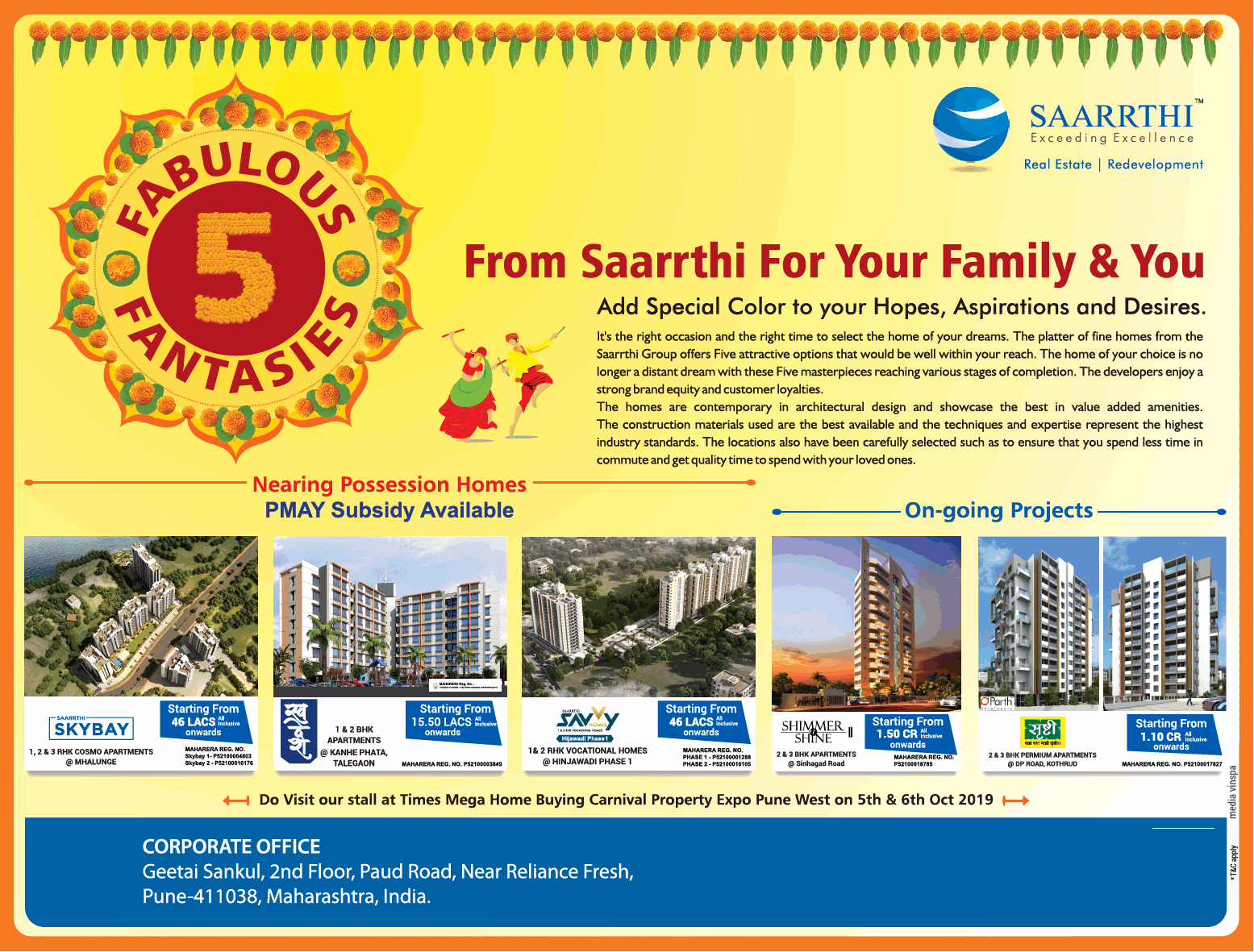 Book nearing possession homes at Saarrthi Projects, Pune