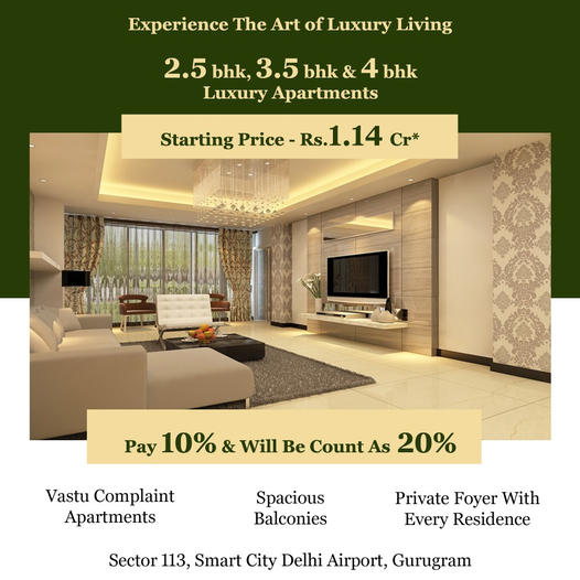 Pay 10% and will be count as 20% at M3M Capital in Sector 113, Gurgaon