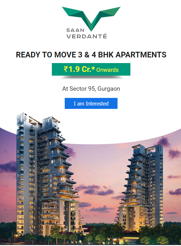 Ready to move 3 & 4 BHK Apartments Rs. 1.9 Cr at Saan Verdante, Sector 95, Gurgaon