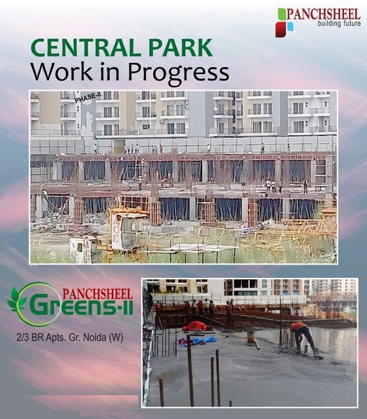 Central Park work in progress at Panchsheel Greens 2, Greater Noida West Update
