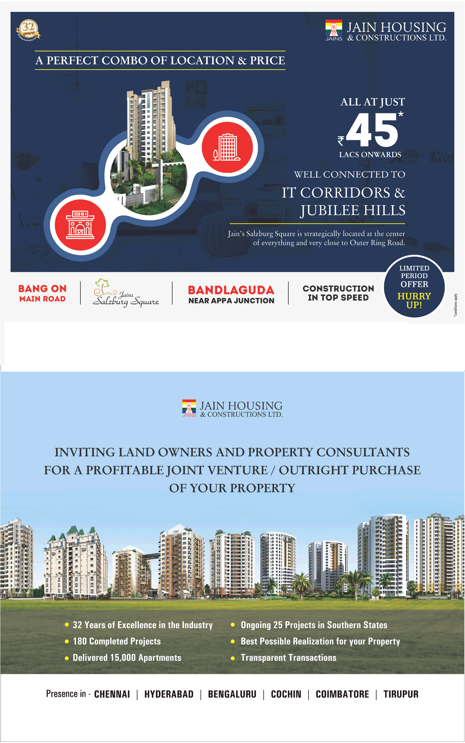 Jain Housing a perfect combo of location and price in Hyderabad