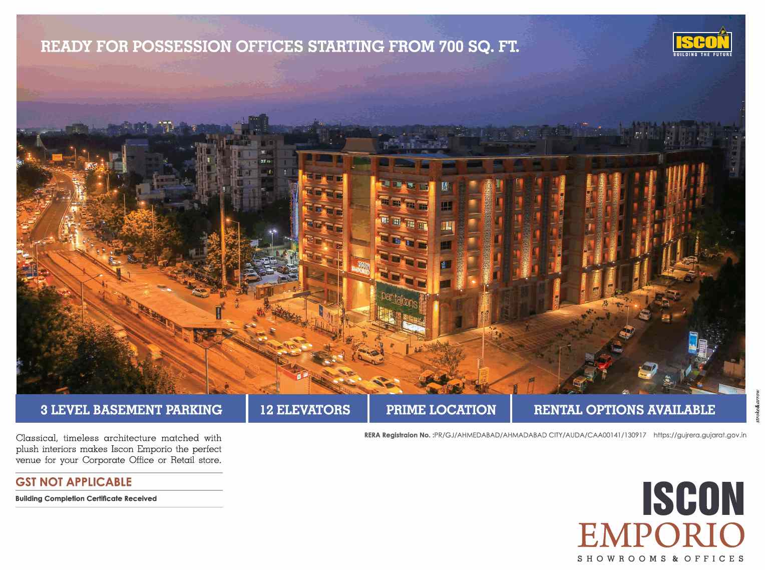 JP Iscon Emporio is the perfect venue for your Corporate Office or Retail store in Ahmedabad
