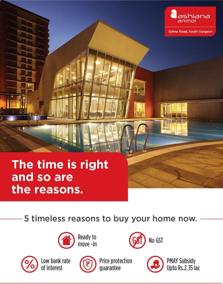 5 timeless reasons to buy your home now at Ashiana Anmol in Gurgaon