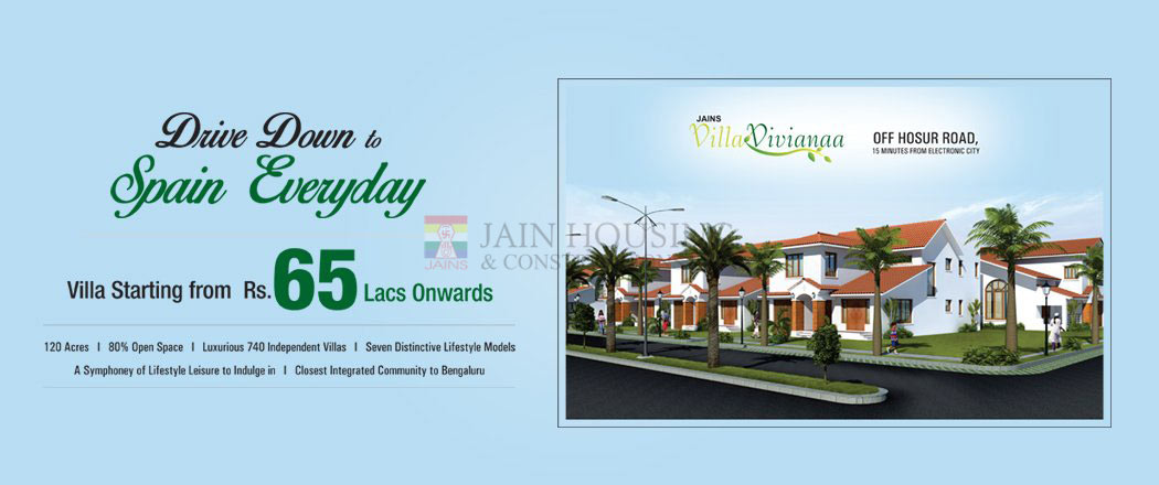 Jains Villa Vivianaa prices starting Rs 65 Lac in Bangalore Update