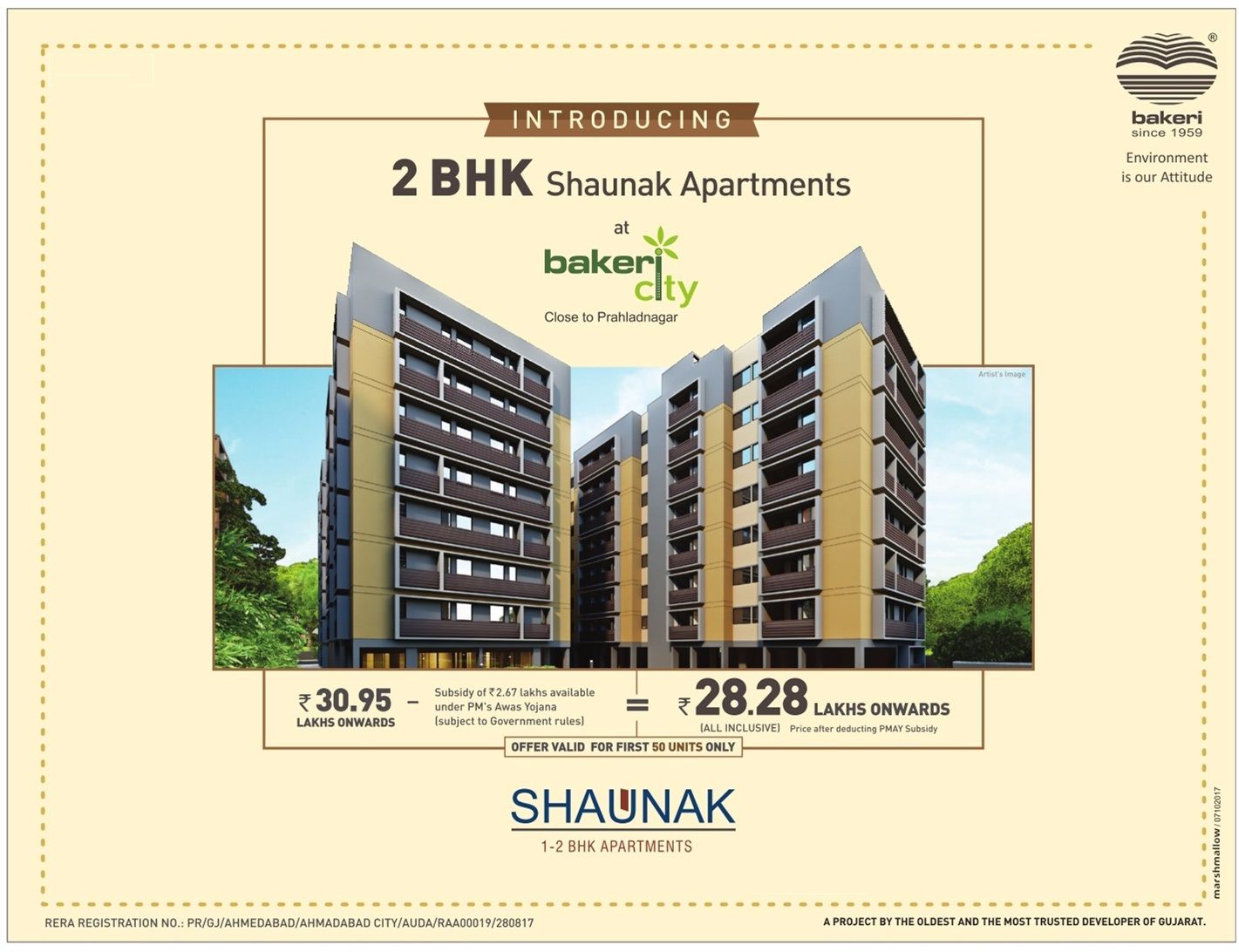 Introducing 2 BHK Apartments at Bakeri Shaunak in Ahmedabad