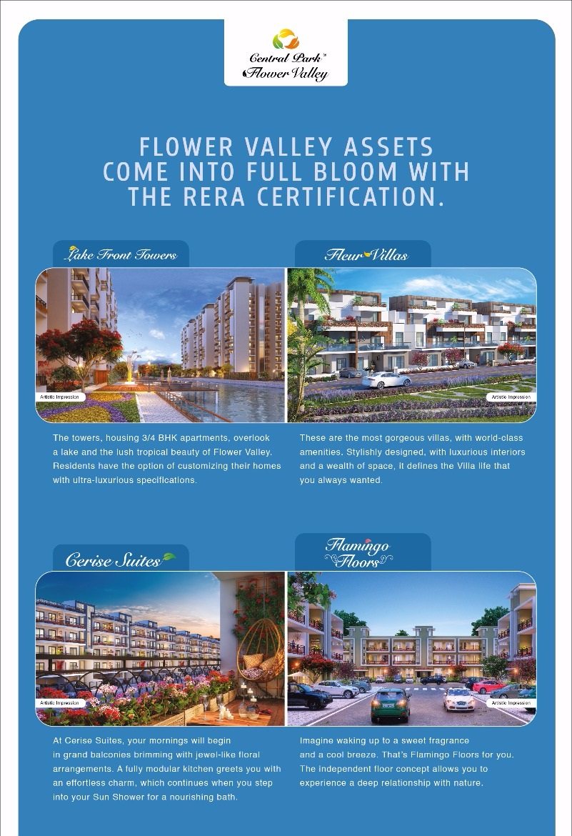 Central Park Flower Valley assets come into full bloom with the RERA Certification