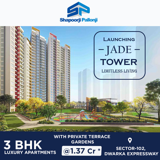 Book 3 BHK luxury apartments with private terrace gardens at Shapoorji Pallonji Joyville in Sec 102, Gurgaon