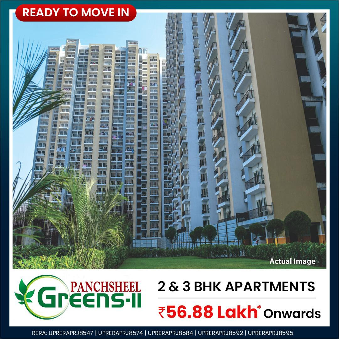 Ready to move in 2 and BHK apartments Rs 56.88 Lac at Panchsheel Greens 2 in Sector 16, Greater Noida
